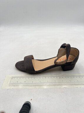 YDN Grey Low Heeled Ankle Strap Sandals Open Toe Shoe Buckle